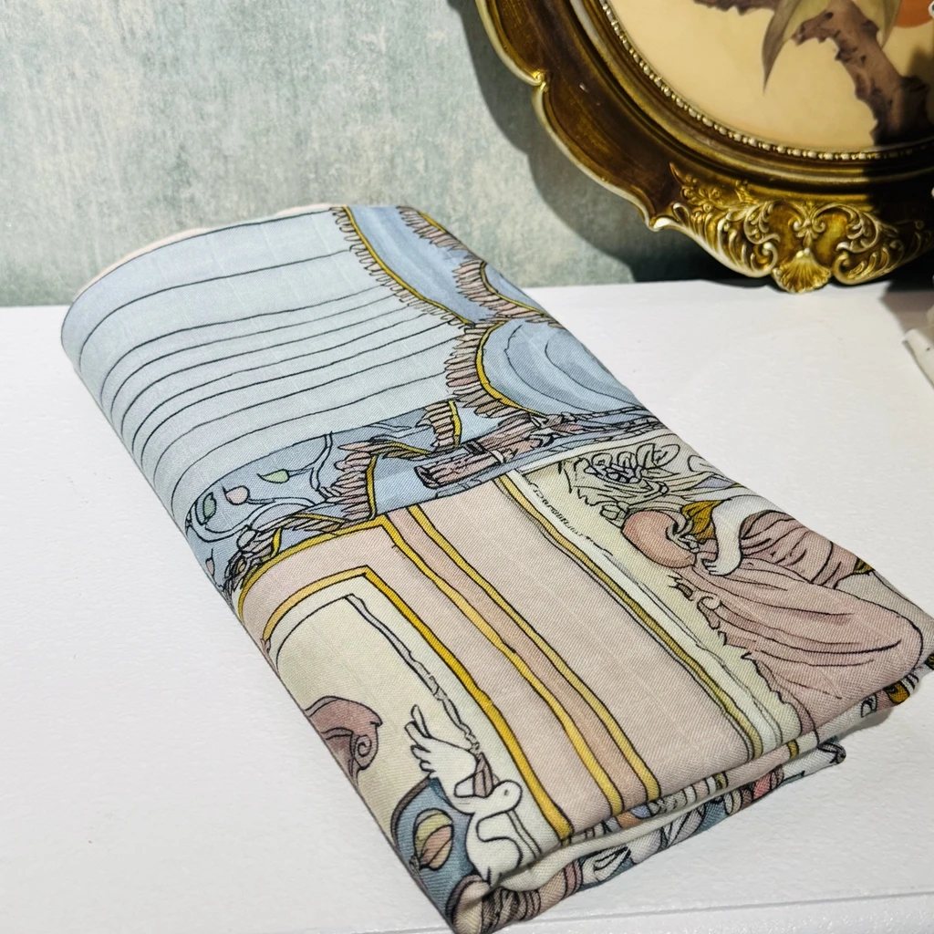 Couverture bebe personnalisee – mousseline coton bio