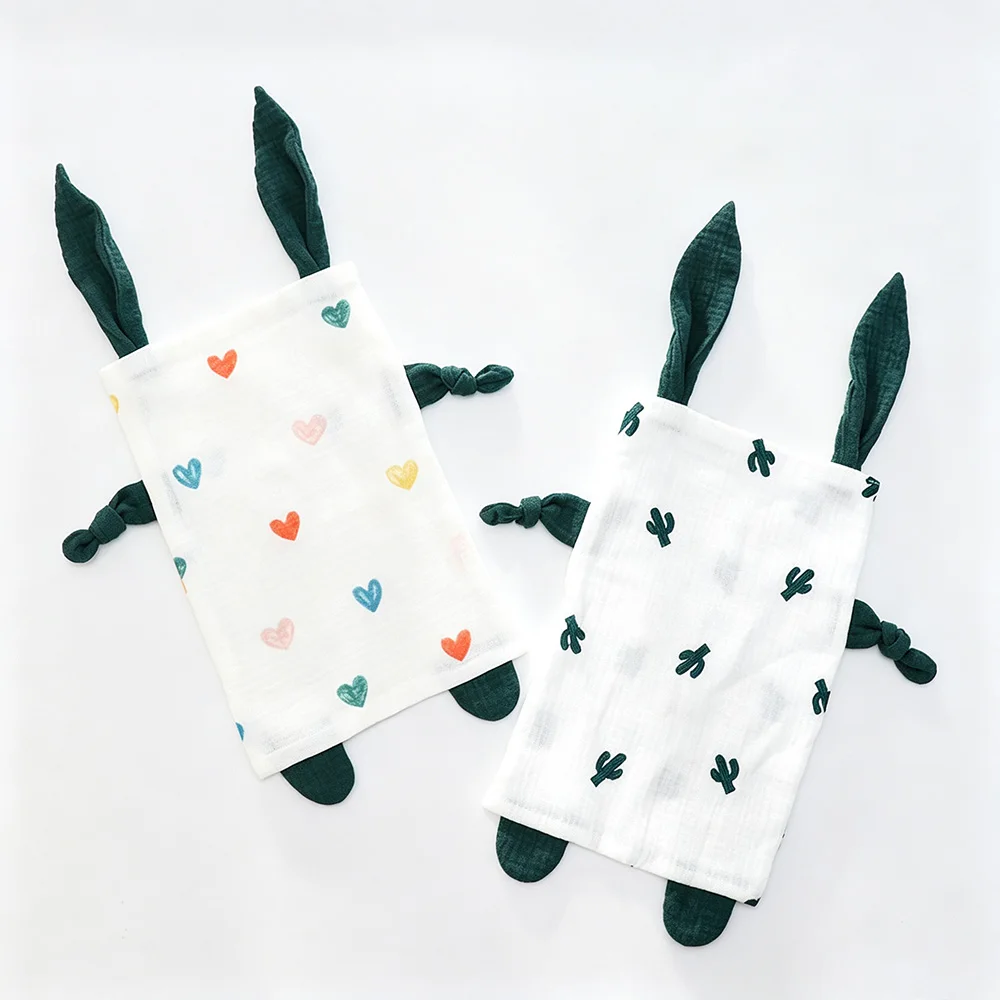 Couverture bebe personnalisee – doudou lapin mousseline